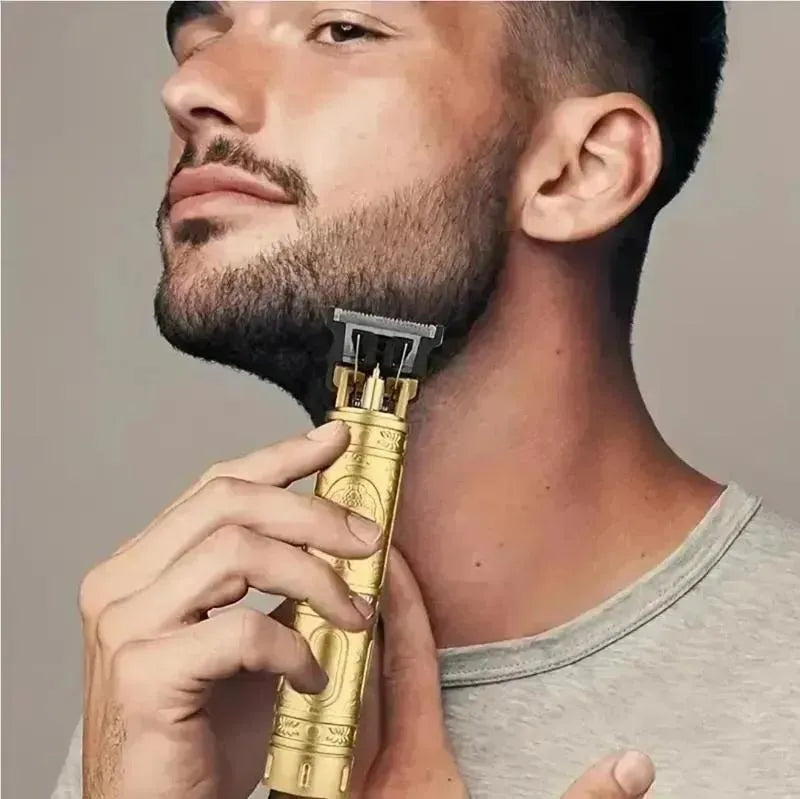 Rechargeable Men's Hair Trimmer with Stainless Steel Blades and 4 Combs