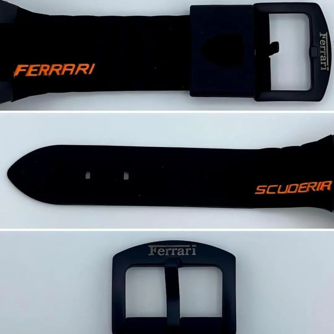 Ferrari Chronograph Watch Black Orange Stainless Steel