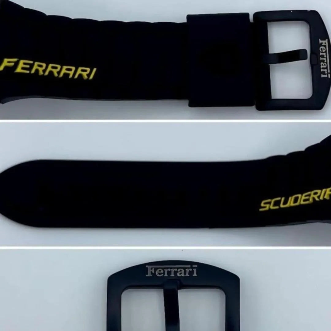 Ferrari Chronograph Watch Black Orange Stainless Steel