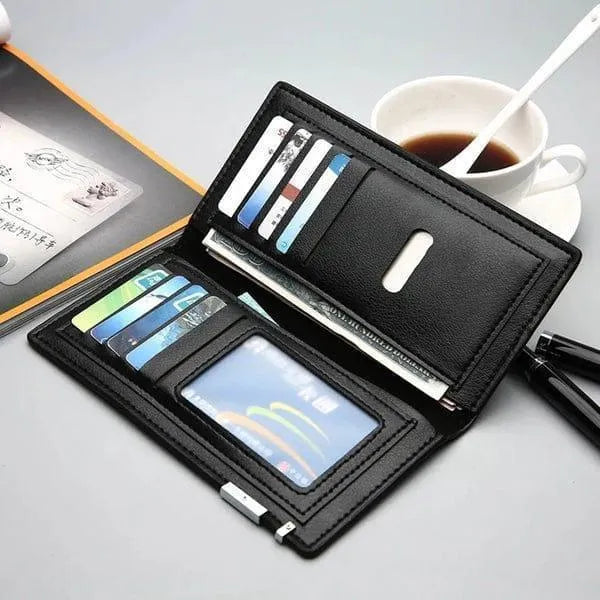 Men's Leather Wallet Black Formal Multipurpose
