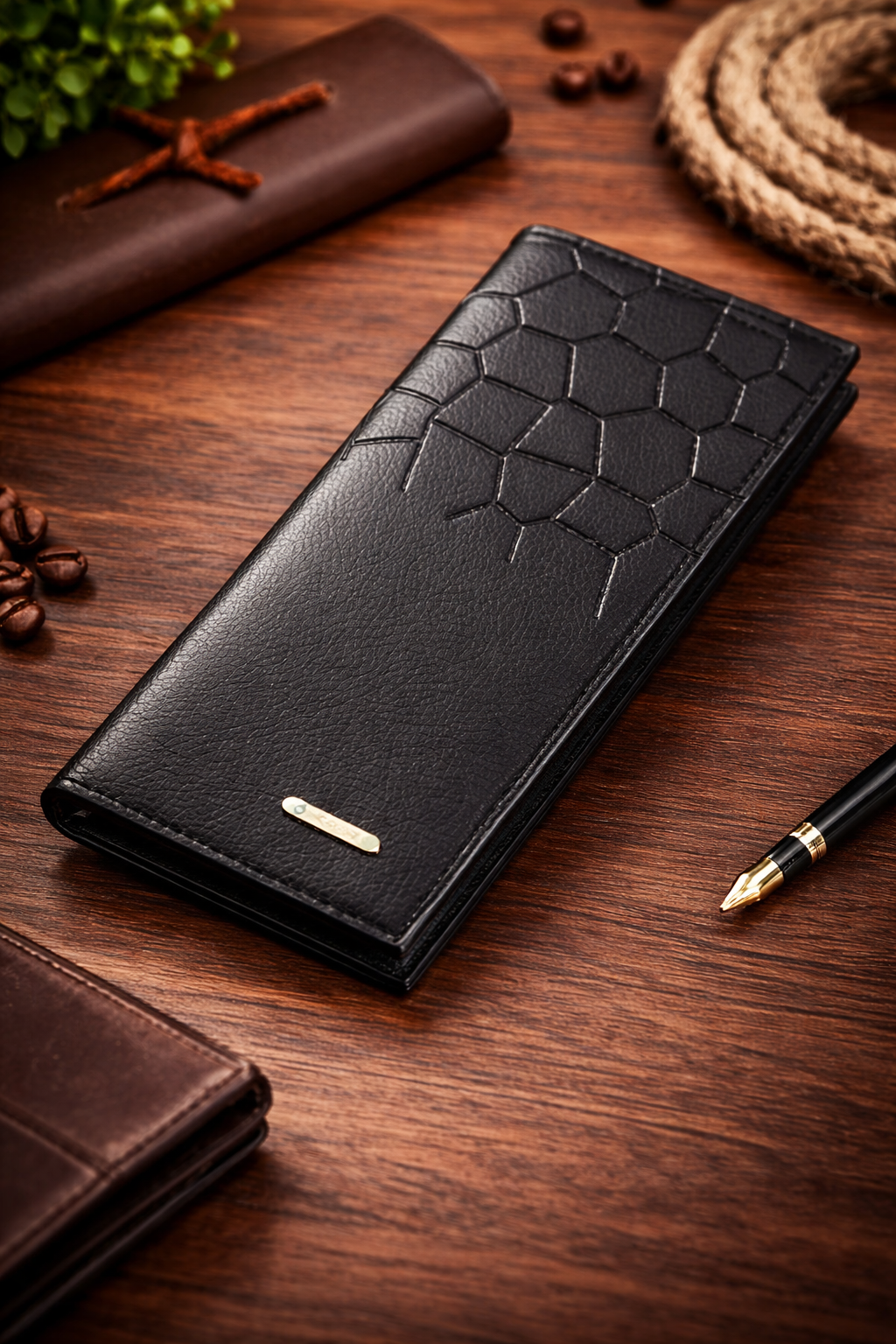 Men's Leather Wallet Honeycomb Multicolor