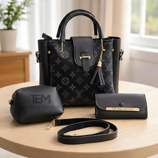 Girl's Rexine Textured Hand Bag Set