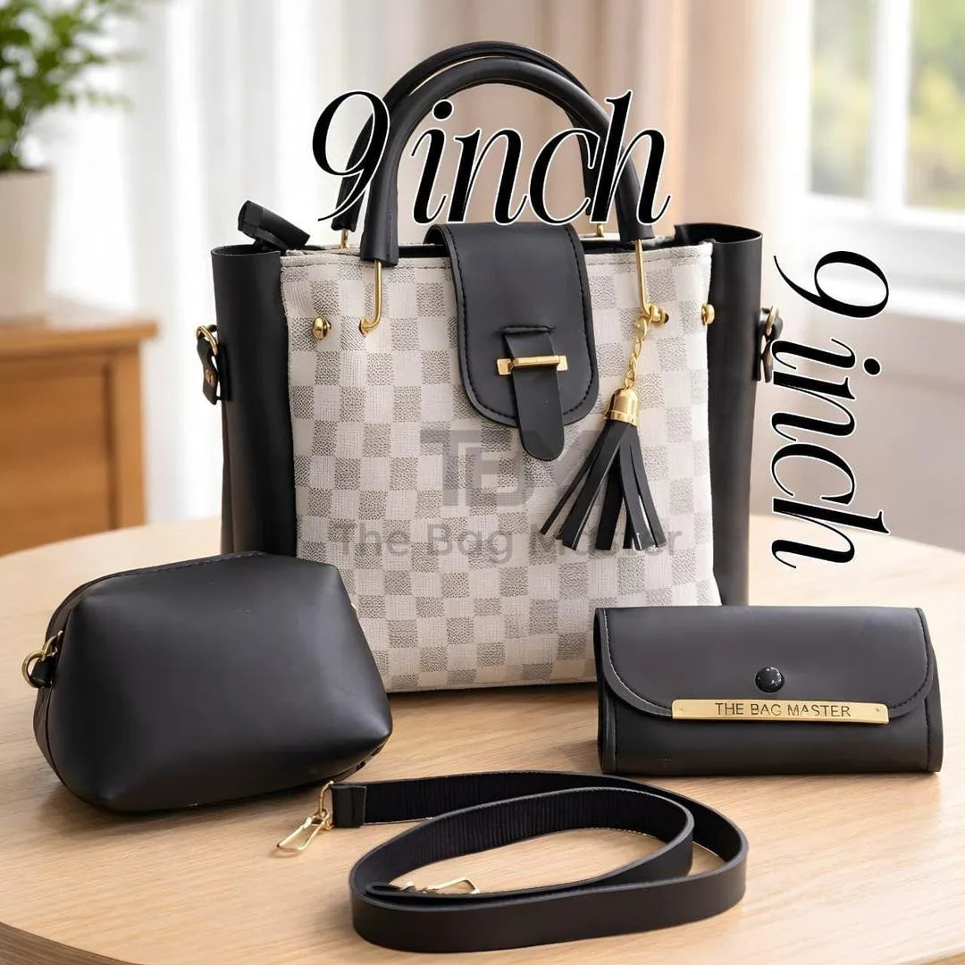 Girl's Rexine Textured Hand Bag Set
