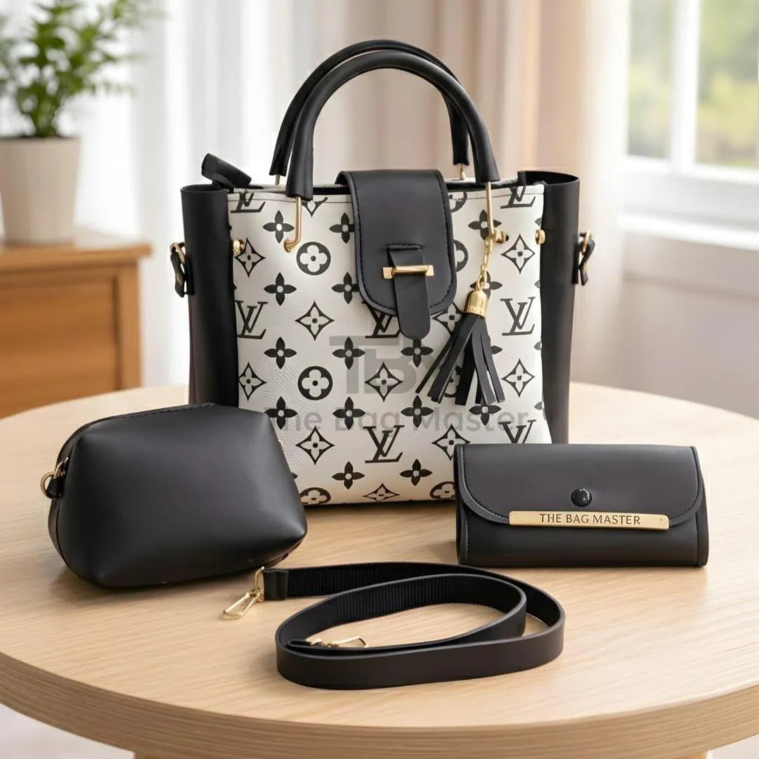 Girl's Rexine Textured Hand Bag Set