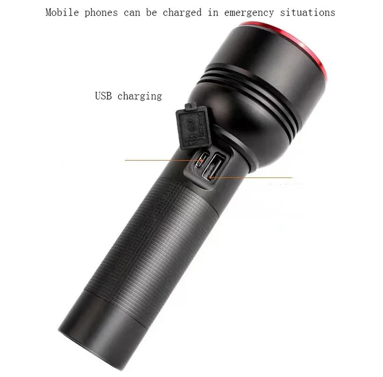 Outdoor Super Power Multifunctional Aluminum Alloy Tactical Flashlight Zoomable Waterproof Worklight