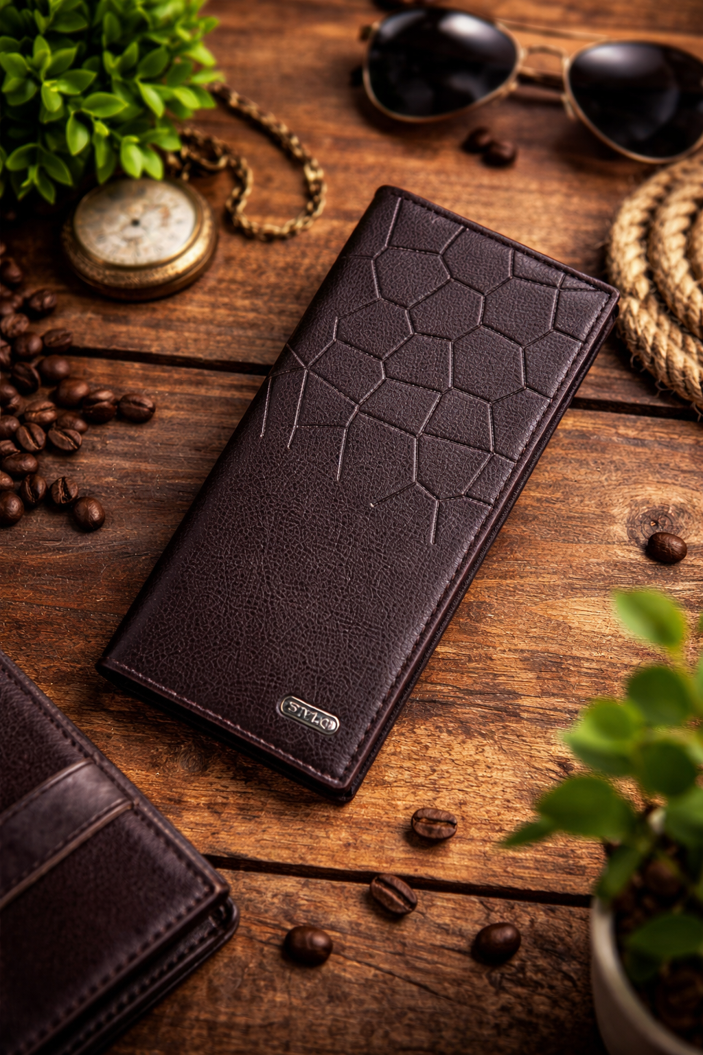 Men's Leather Wallet Honeycomb Multicolor